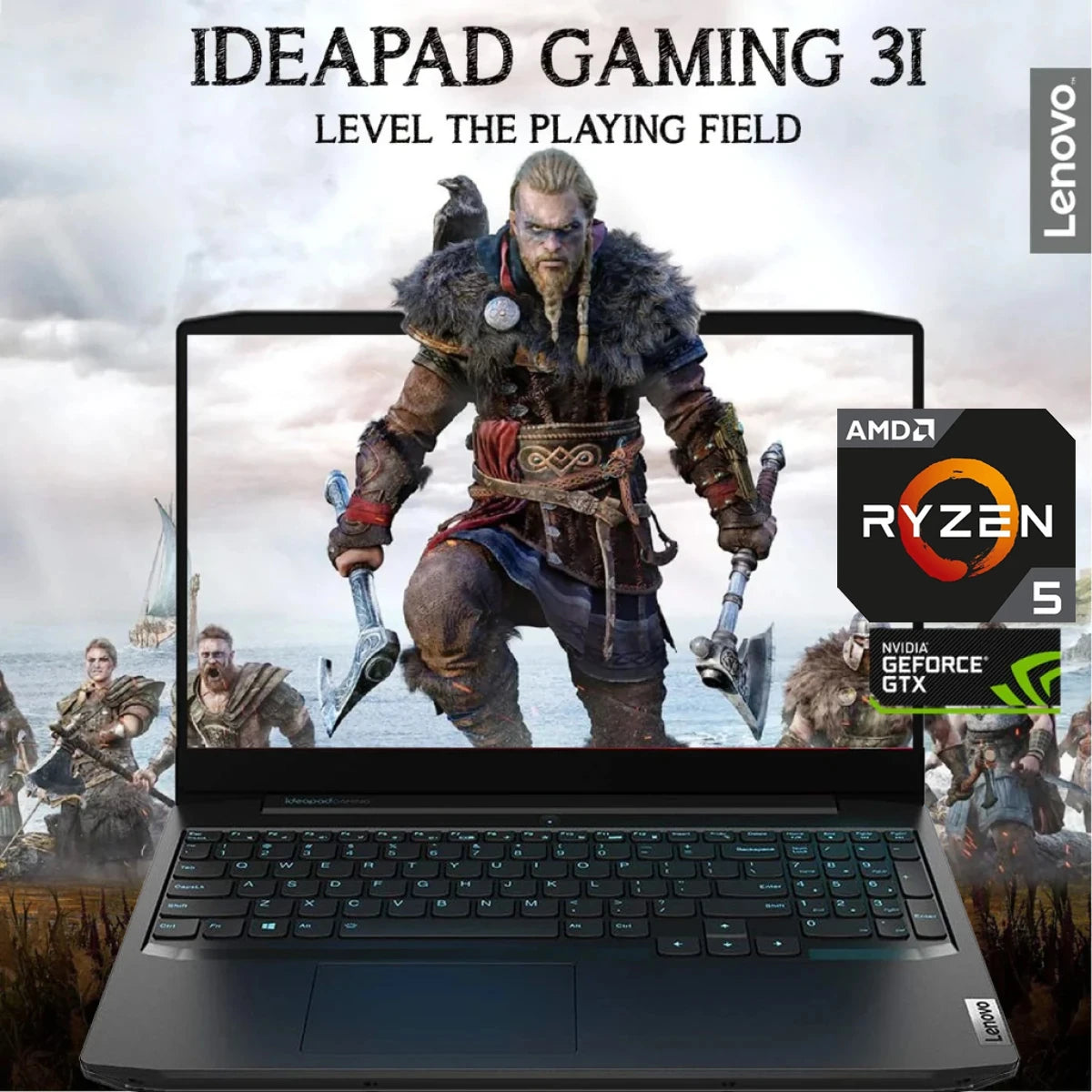 Lenovo IdeaPad Gaming 3 (2023) NEW 5Gen Ryzen 5 5600H 6-Cores w/ Nvidia GTX 1650 4GB DDR6 & 120Hz IPS Display - Shadow Black.