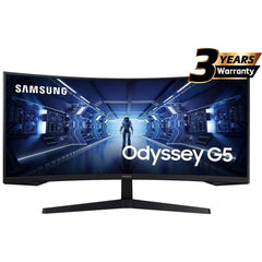 SAMSUNG 34" Odyssey G5 UWQHD (3440 X 1440) VA, HDR10 Gaming Monitor with 1000R Curved Screen, 165Hz, 1ms, FreeSync Premium