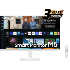 SAMSUNG M5 (BM501) 32" FHD HDR10 Smart Monitor 4ms (GTG),1B Colors & USB Ports - with Netflix, YouTube & Apple TV Streaming - White