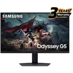 Samsung Odyssey G5 2024 (DG502), 32" Flat Monitor IPS 2K (2560 x 1440) 180Hz 1ms(GTG), DisplayHDR 400, 99% sRGB, 8 Bit, AMD FreeSync w/ Ergonomic Stand