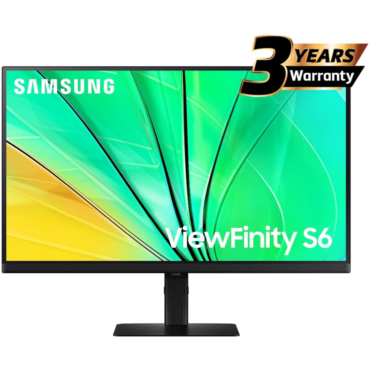 Samsung ViewFinity S6 (D606) 27" 2K QHD (2560 x 1440) Flat Business Monitor IPS, 100Hz, 5MS, 10 Bit, HDR10, sRGB 99% w/ Ergonomic Stand & Ultrathin Bezel Display