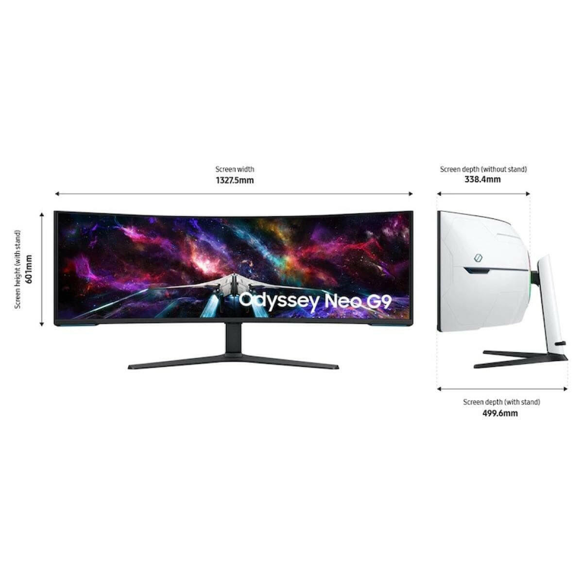 SAMSUNG Computer Monitors Samsung Odyssey Neo G9 57" DUHD (Dual 4K) Curved Monitor, VA Quantum Matrix Mini-Led, 240Hz, 1ms(GTG), HDR 1000, 95% DCI Coverage Color, FreeSync Premium Pro, w/ Ergonomic Stand, CoreSync, Core Lighting+ & KVM Switch