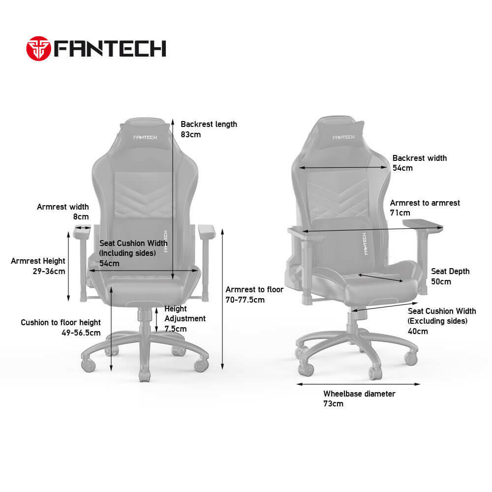 FANTECH Gaming Chairs FANTECH LEDARE GC192 GAMING CHAIR – BLACK