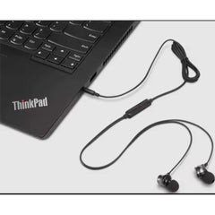 LENOVO headphone Lenovo Analog In-Ear Headphone Gen II Wired Stereo Mini-Phone (3.5mm) w/ Mic , Windows, Mac, Android - Black 4XD1J77352