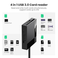 UGREEN HUB Ugreen CR125 4-in-1 USB 3.0 SD/TF Card Reader-1M