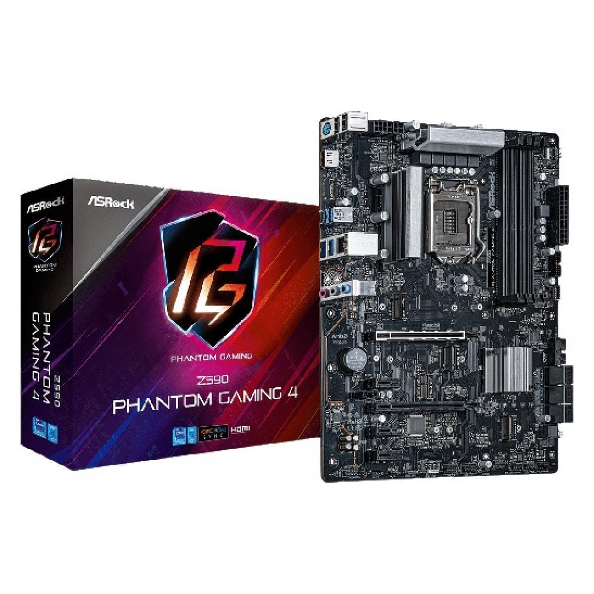 AsRock MOTHERBOARD ASROCK Motherboard Z590 Phantom Gaming 4 LGA1200/PCIe 4.0/ DDR4/ 6 SATA3/USB 3.2 Gen2/ATX