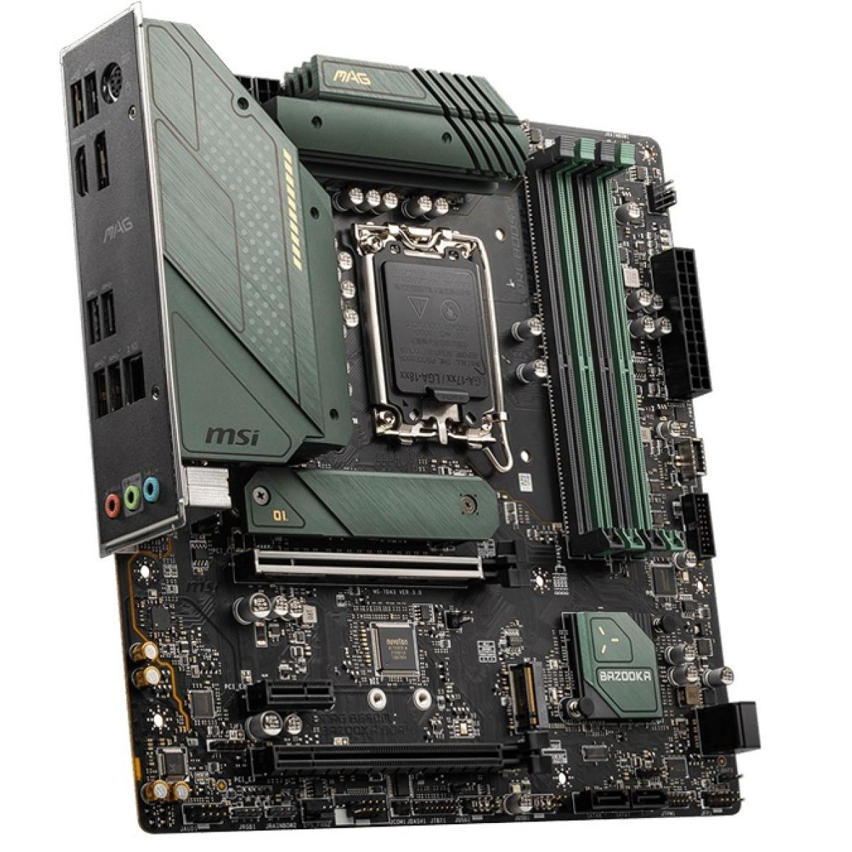 MSI MOTHERBOARD MSI Motherboard  MAG B660M BAZOOKA LGA 1700, Intel 12th, DDR4 mATX ,M.2, PCIe 4.0, USB 3.2 Gen2