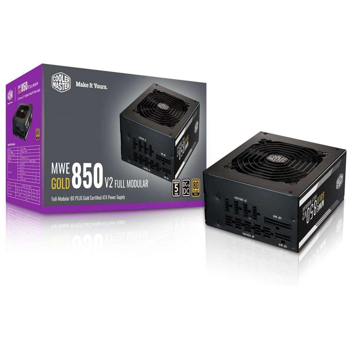 COOLER MASTER POWER SUPPLY Cooler Master MWE 850 V2 Full Modular 80+  Gold Certified 850W Power Supply