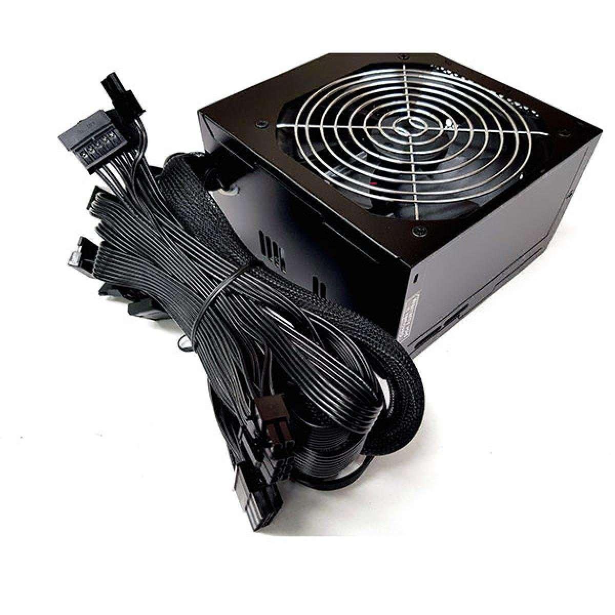 FSP POWER SUPPLY FSP HYPER K Series HYPER K 600W 80+ high quality 85% Efficiency ATX Power Supply,120mm Quiet Fan Black & Black Ribbon Cables