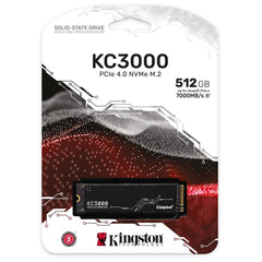 KINGSTON Solid State Drive Kingston KC3000 512GB PCIe 4.0 NVMe M.2 SSD-Sequential Read/Write (7000/3900 MB/s)